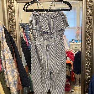 Jcrew seersucker jumpsuit